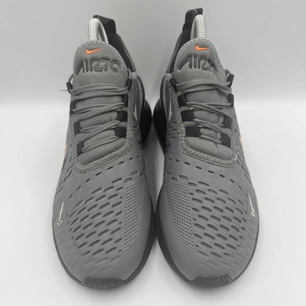Nike Air Max 270 GS Unisex Size 4Y Running Shoes FN7786-001 Grey Black Orange